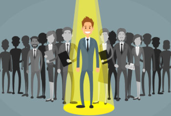Businessman Spotlight Human Resource Recruitment Candidate
