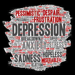 Conceptual depression or mental emotional disorder problem paint