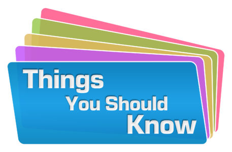 Things you should know text written over colorful background.