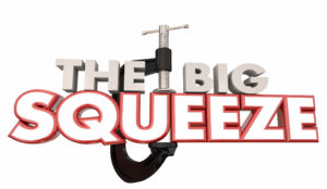 The Big Squeeze Words Clamp Vice Pressure 3d Illustration