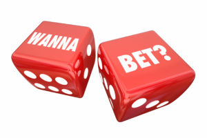 Wanna Bet Wager Casino Dice Take Chance Words 3d Illustration