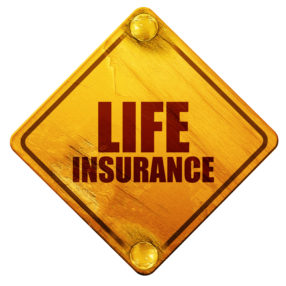life insurance, 3D rendering, isolated grunge yellow road sign