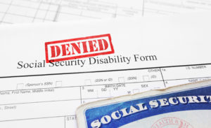 A Denied Social Security Disability application form